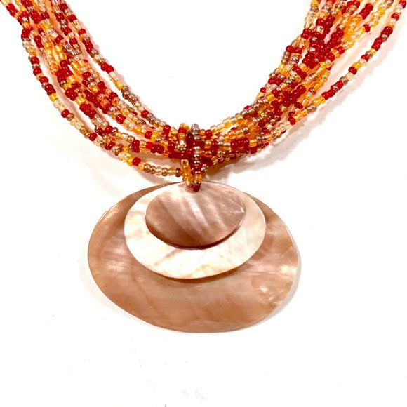 Coldwater Creek Abalone Shell & Seed Bead Necklace - Picture 4 of 6